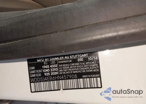 2017 Mercedes-Benz Cla 250 z USA, uszkodzony, nr VIN WDDSJ4EB6HN457908